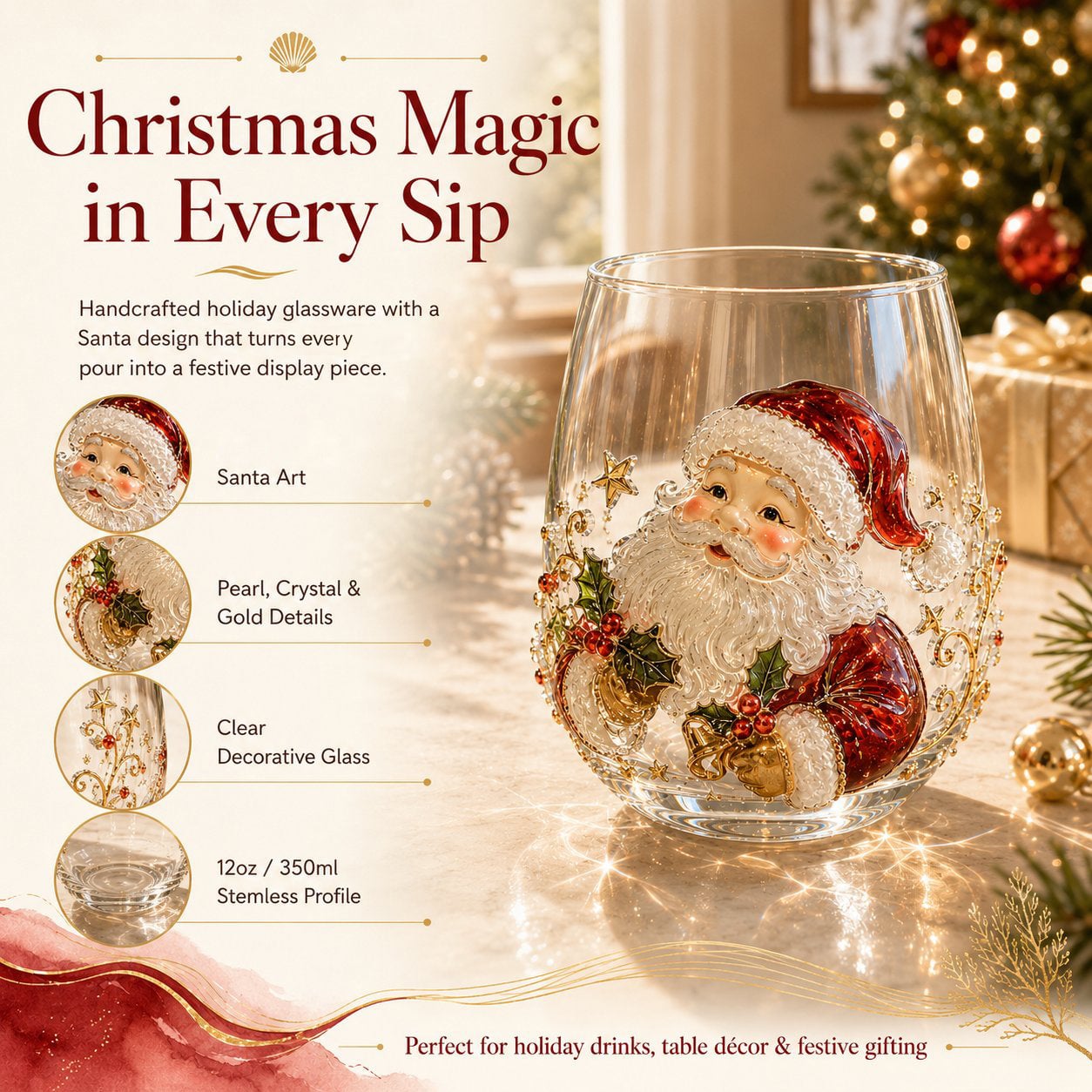 🎄✨Cup Collection Magical Christmas 3D Glass🎅