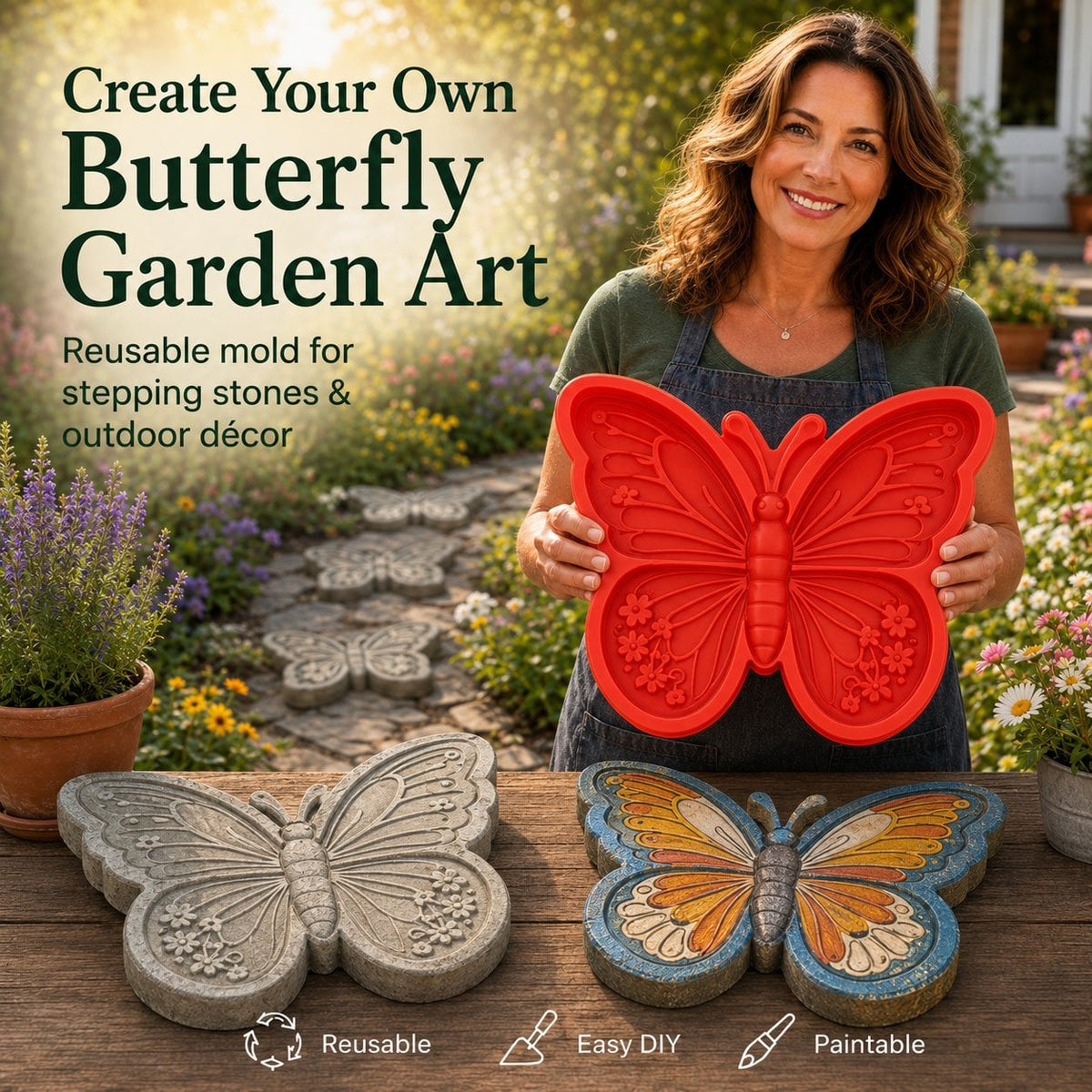 💥Last Day 49% OFF - 🌻 Reusable Sunflower Stepping Stone Mold