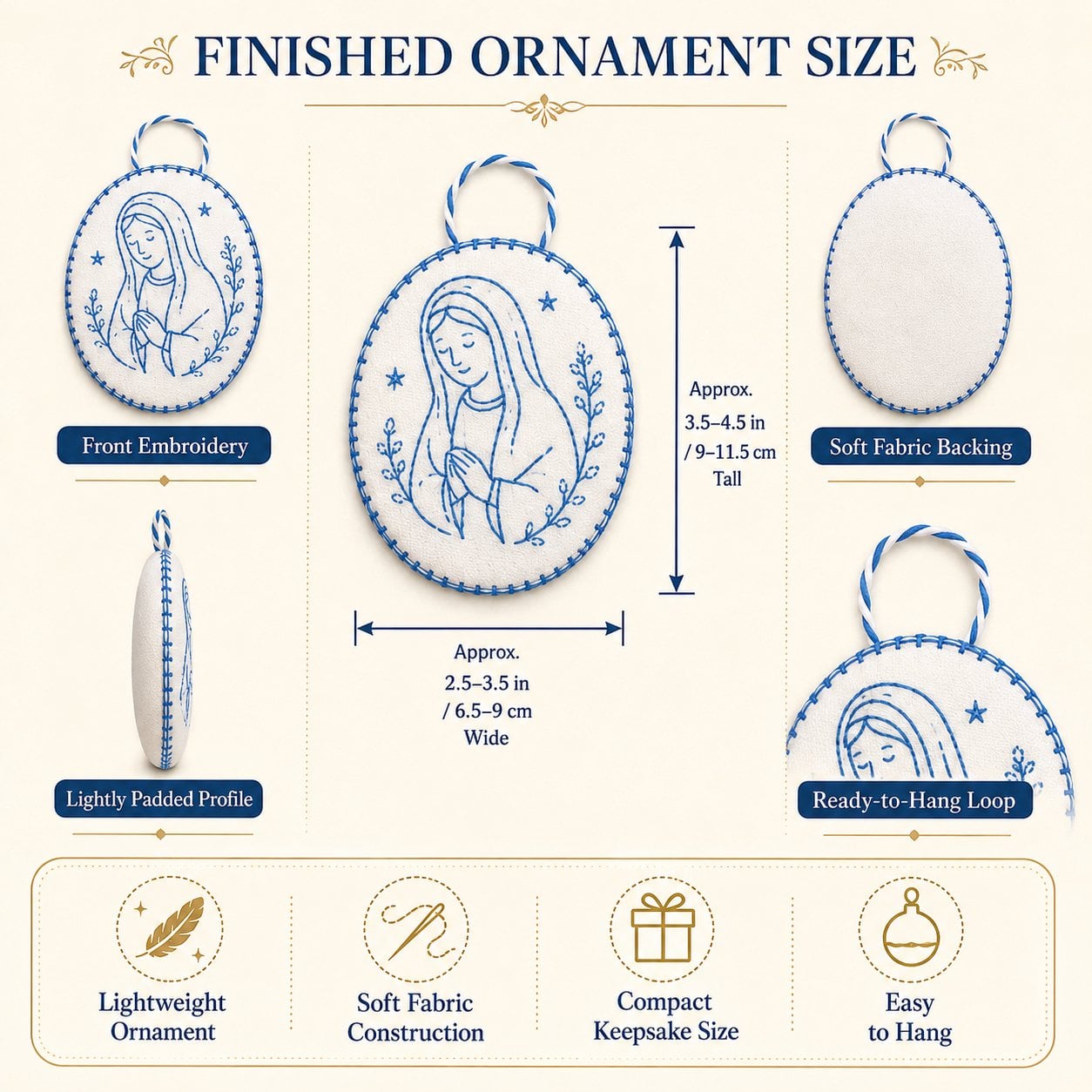 ⏳ 49% OFF – 🧵Beginner-Friendly DIY Heirloom Oval Embroidery Ornament Kit Collection | Complete Kit with All Tools & Step-by-Step Guide Included 💕