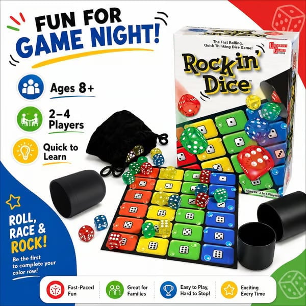 🎄Christmas Hot Sale🔥Fast-Paced Family Dice Game – Roll, Race & Win! 🎲