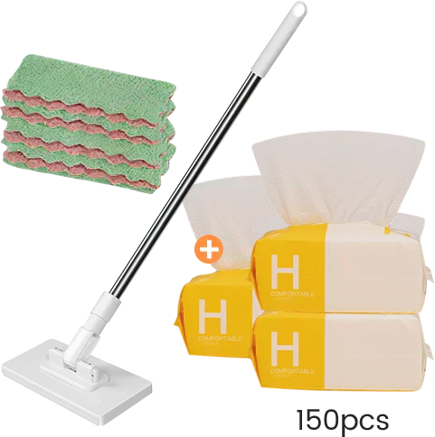 🔥Hot Sale 49% OFF🔥Flat Mop with Stainless Steel Handle, come with Reusable Washable Mop Cloths🏆