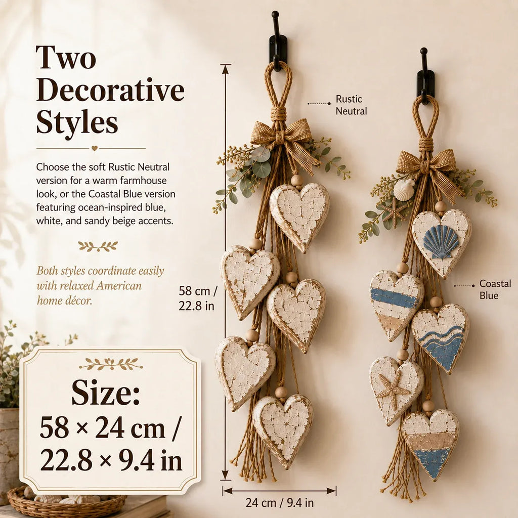 🍂🤎Hanging Heart Wall Decor -  💡A Cozy Touch For Your Home