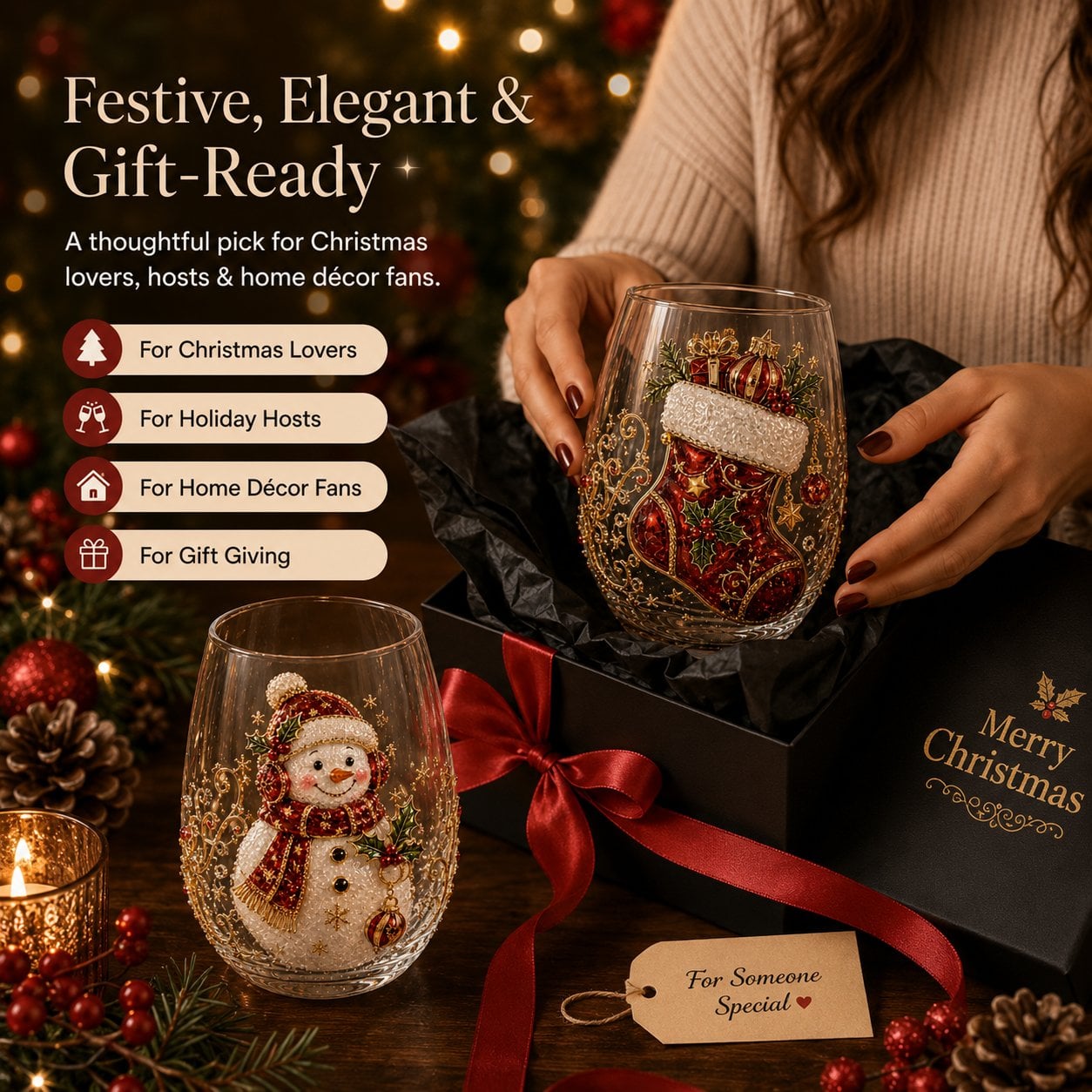 🎄✨Cup Collection Magical Christmas 3D Glass🎅