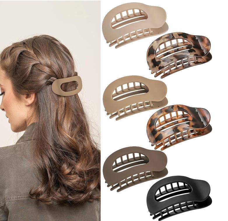 Elegant Matte Solid Color Hair Clip（4 pcs）