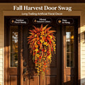 🍂 Artificial Fall Harvest Hanging Basket – Cozy Autumn Porch & Door Decor