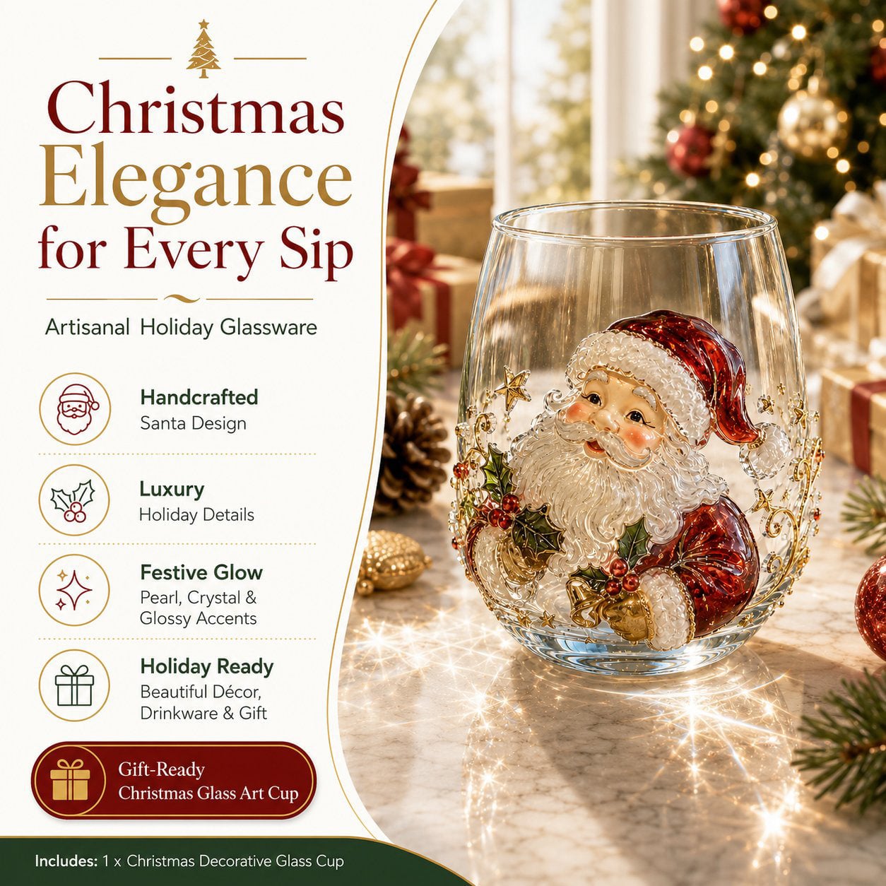 🎄✨Cup Collection Magical Christmas 3D Glass🎅