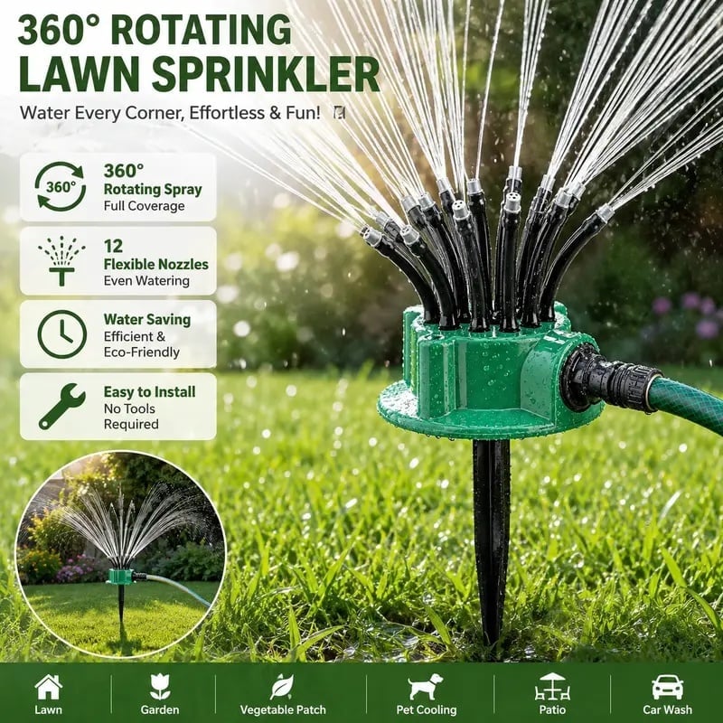 Buy 2 Free Shipping💦Adjustable Multi-Nozzle Lawn Sprinkler