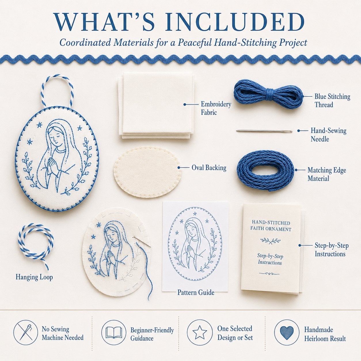 ⏳ 49% OFF – 🧵Beginner-Friendly DIY Heirloom Oval Embroidery Ornament Kit Collection | Complete Kit with All Tools & Step-by-Step Guide Included 💕