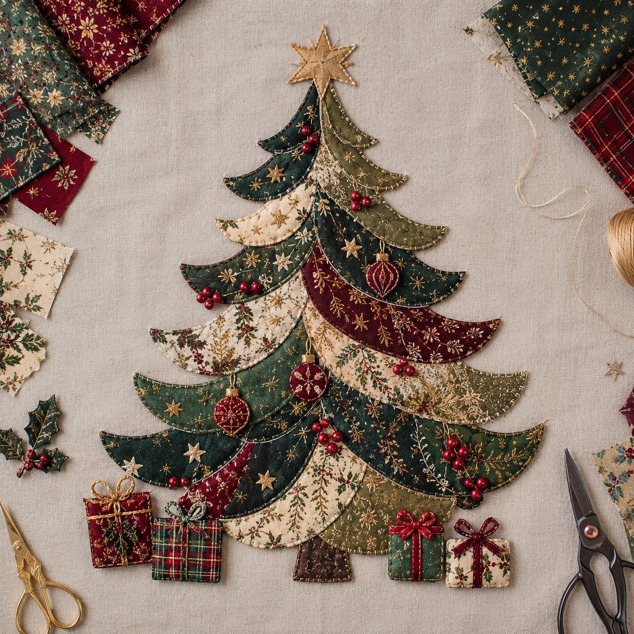 🔥LAST DAY 49% OFF - 🎄🎅Christmas Patchwork Fabric DIY Decor Kit