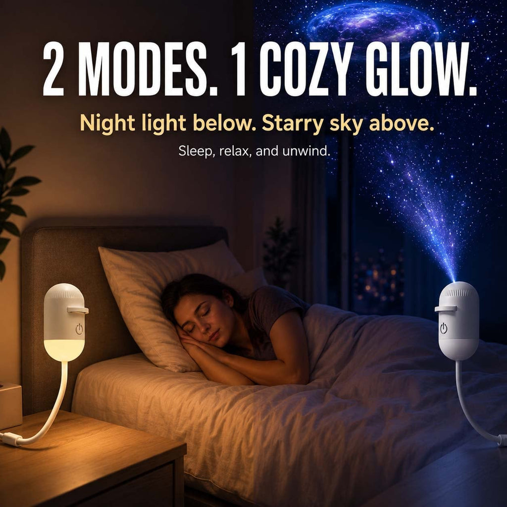 2-in-1 Galaxy Projector & Night Light, 360° Adjustable LED Space Galaxy Lamp, Milky Way Mood Lighting, HD Image Star
