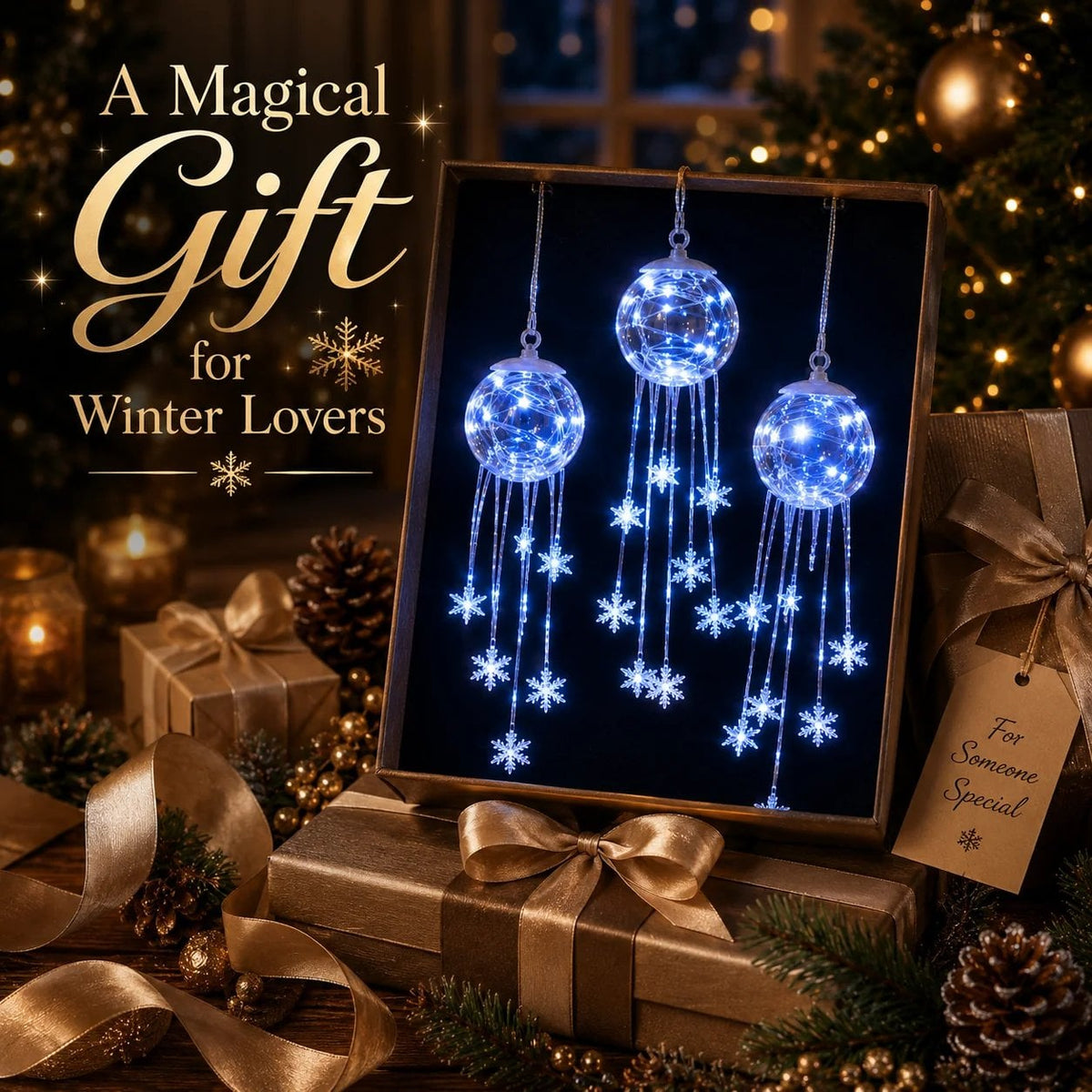 ❄️Winter Magic Snowflake Cascade – LED Hanging Christmas Ornament💙（20*8cm）