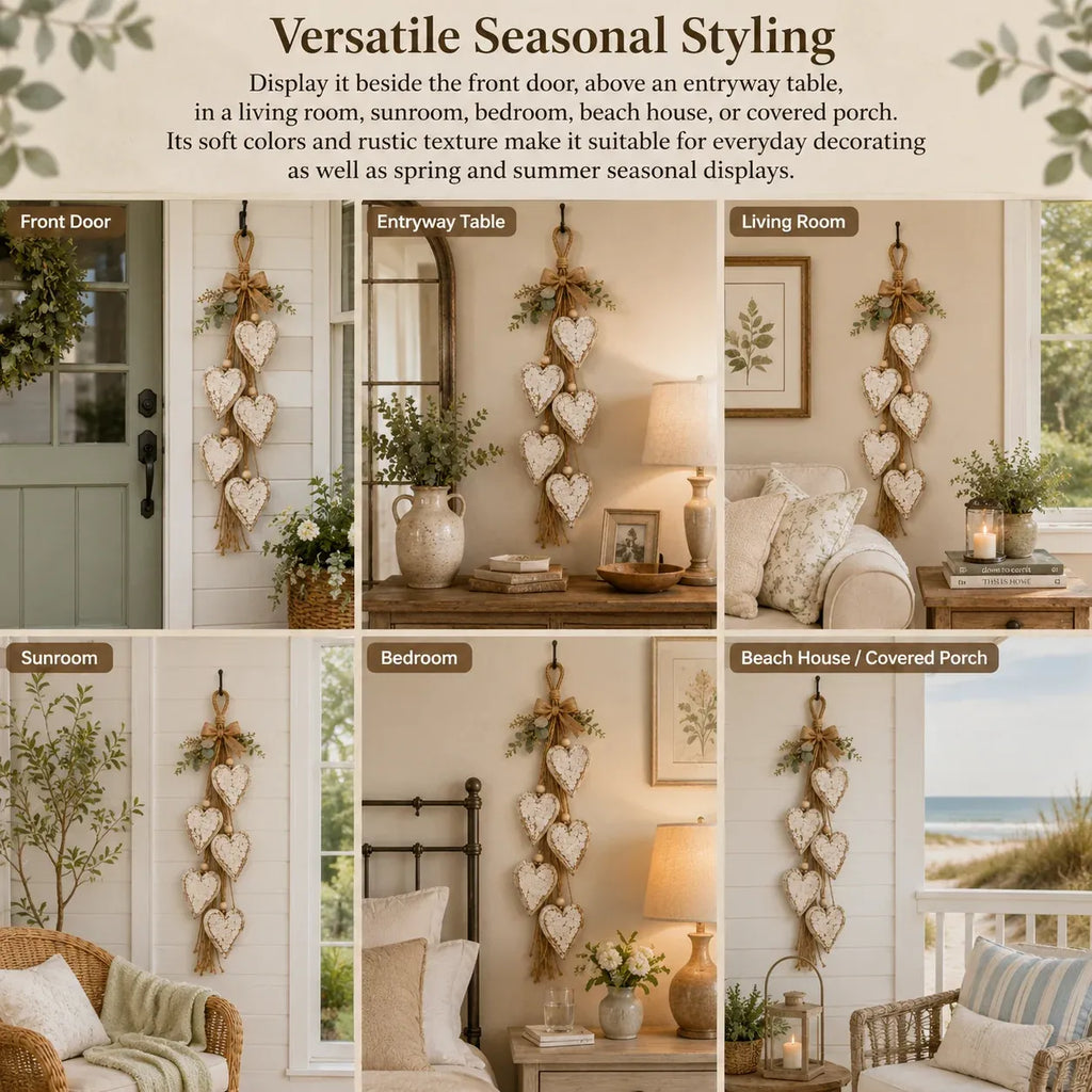 🍂🤎Hanging Heart Wall Decor -  💡A Cozy Touch For Your Home