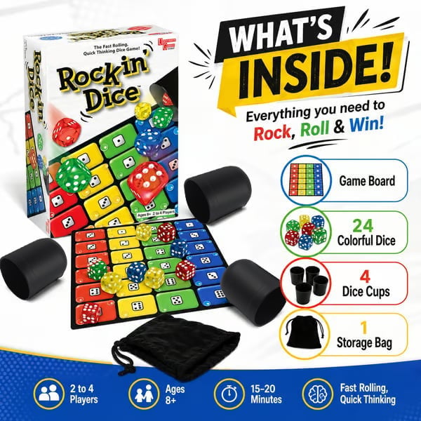 🎄Christmas Hot Sale🔥Fast-Paced Family Dice Game – Roll, Race & Win! 🎲