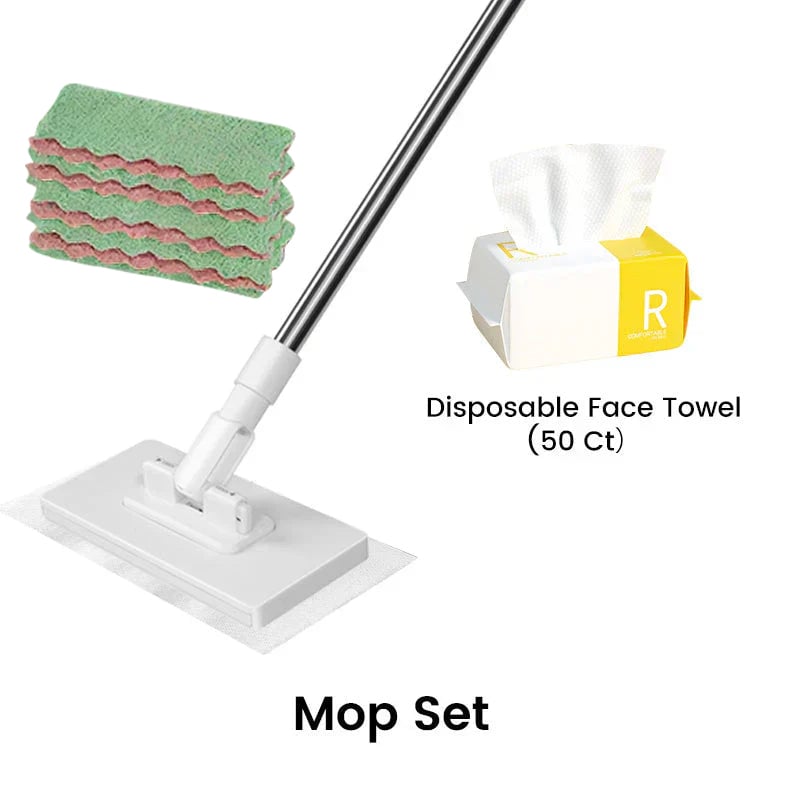 🔥Hot Sale 49% OFF🔥Flat Mop with Stainless Steel Handle, come with Reusable Washable Mop Cloths🏆