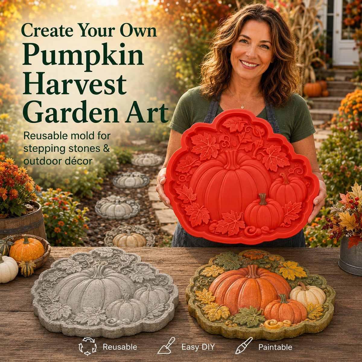 💥Last Day 49% OFF - 🌻 Reusable Sunflower Stepping Stone Mold