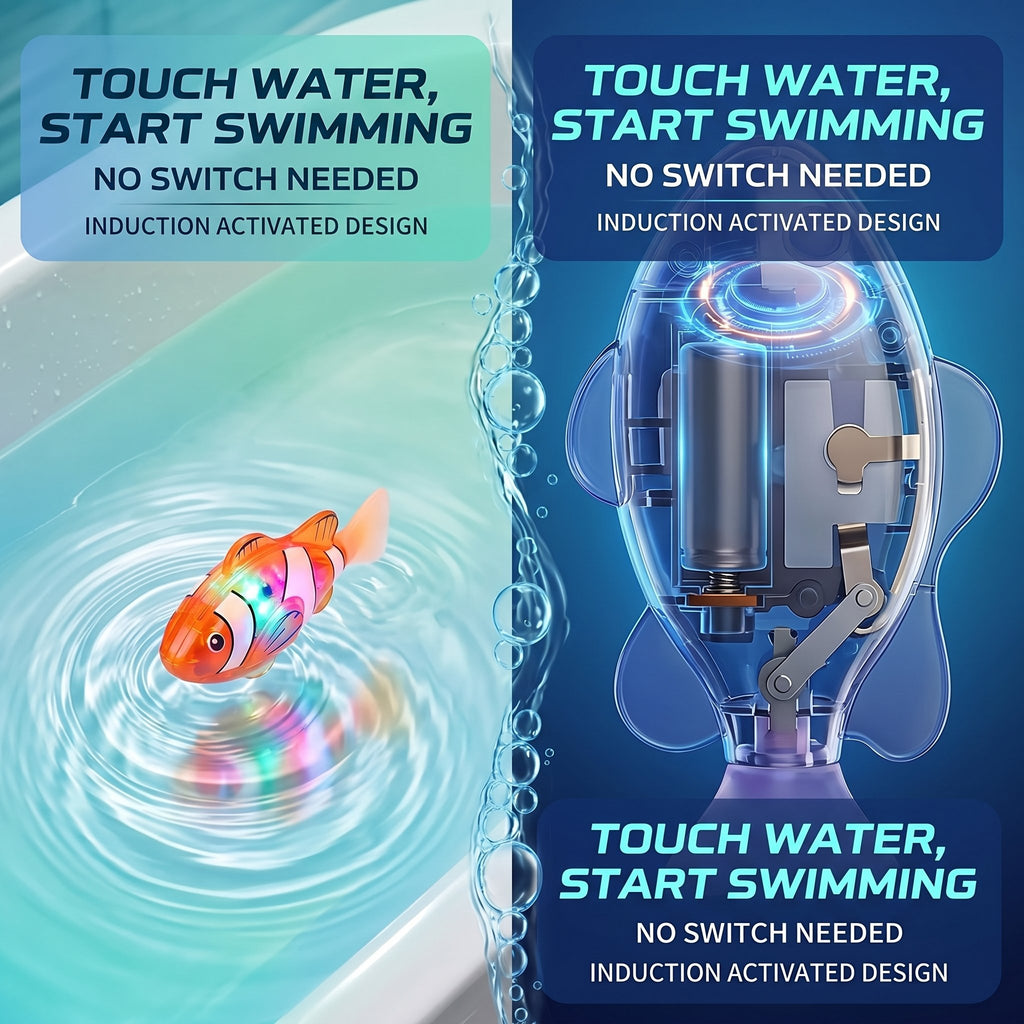 Buy 1 Get 1 Free🐟Induction Activated | LED Light Up | Auto-Swimming Bath Toy