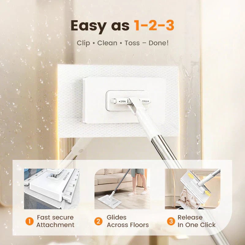 🔥Hot Sale 49% OFF🔥Flat Mop with Stainless Steel Handle, come with Reusable Washable Mop Cloths🏆