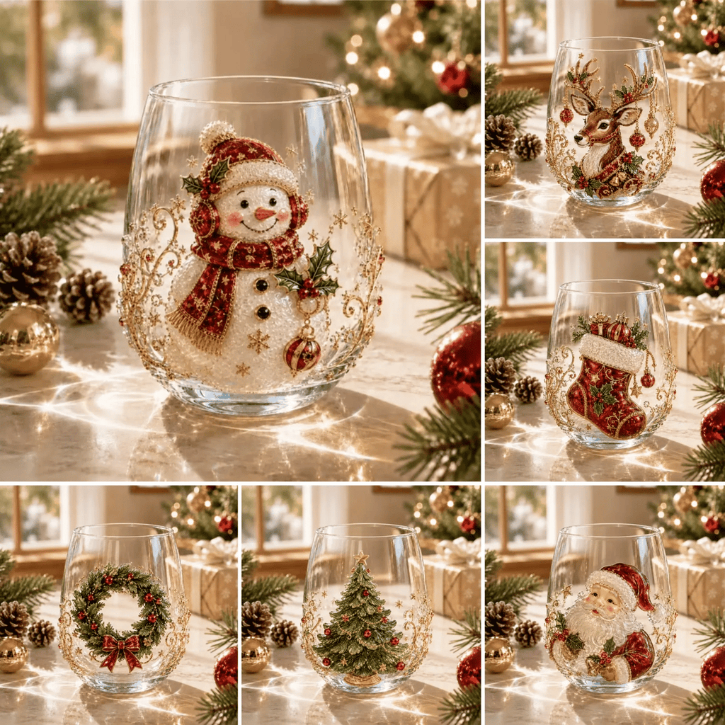 🎄✨Cup Collection Magical Christmas 3D Glass🎅