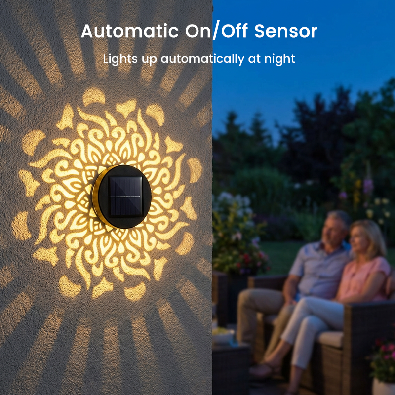 🌀💥Limited Sale - 49% OFF🌞💡Solar Mandala Wall Light Outdoor Garden Fence Projector Lamp Patio Ambient Decor
