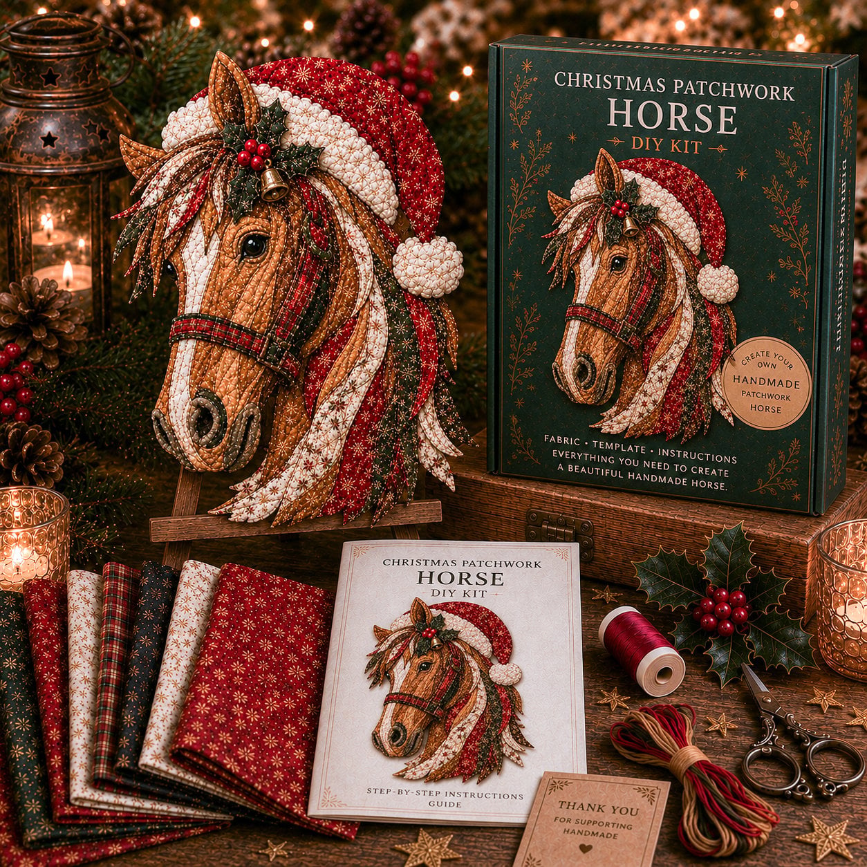🔥LAST DAY 49% OFF - 🎄🎅Christmas Patchwork Fabric DIY Decor Kit