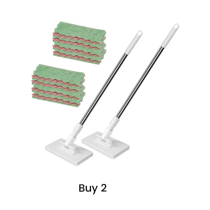 🔥Hot Sale 49% OFF🔥Flat Mop with Stainless Steel Handle, come with Reusable Washable Mop Cloths🏆