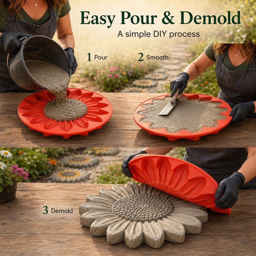 💥Last Day 49% OFF - 🌻 Reusable Sunflower Stepping Stone Mold