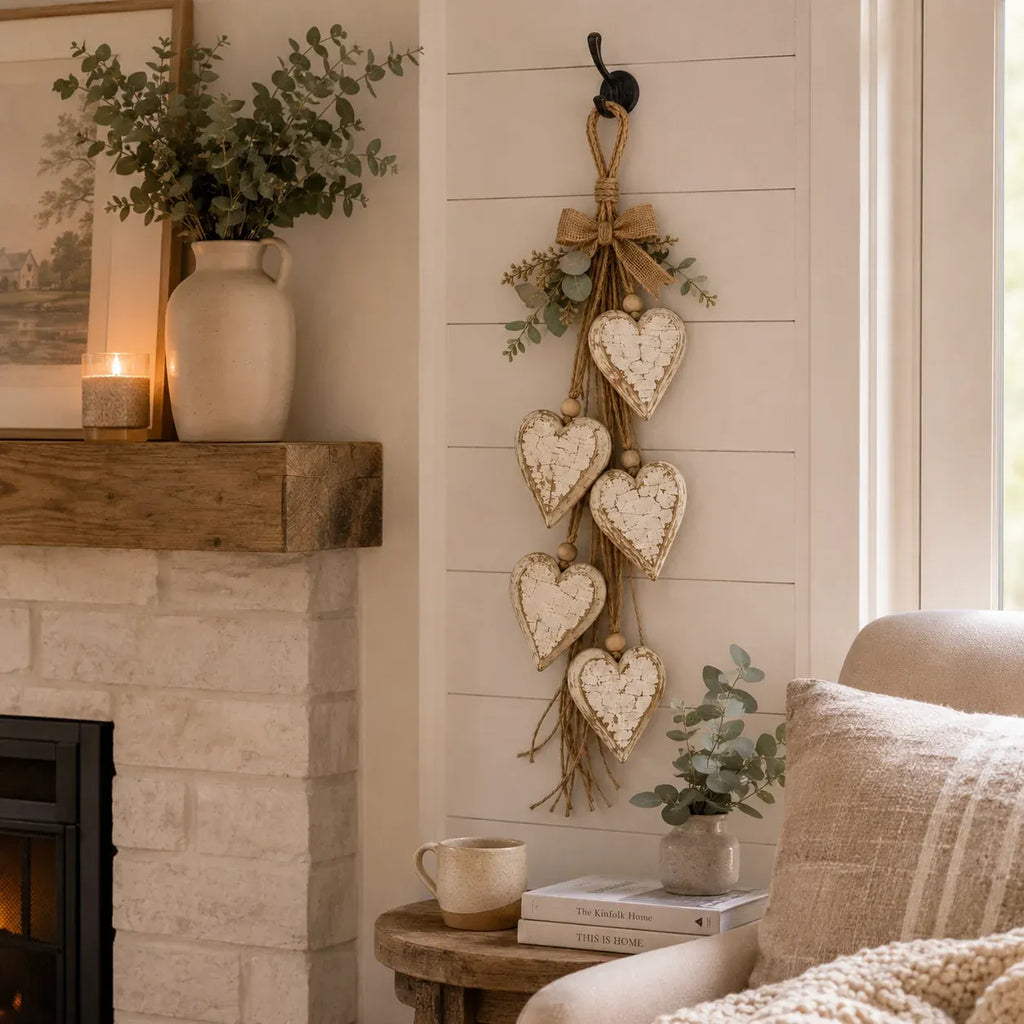 🍂🤎Hanging Heart Wall Decor -  💡A Cozy Touch For Your Home