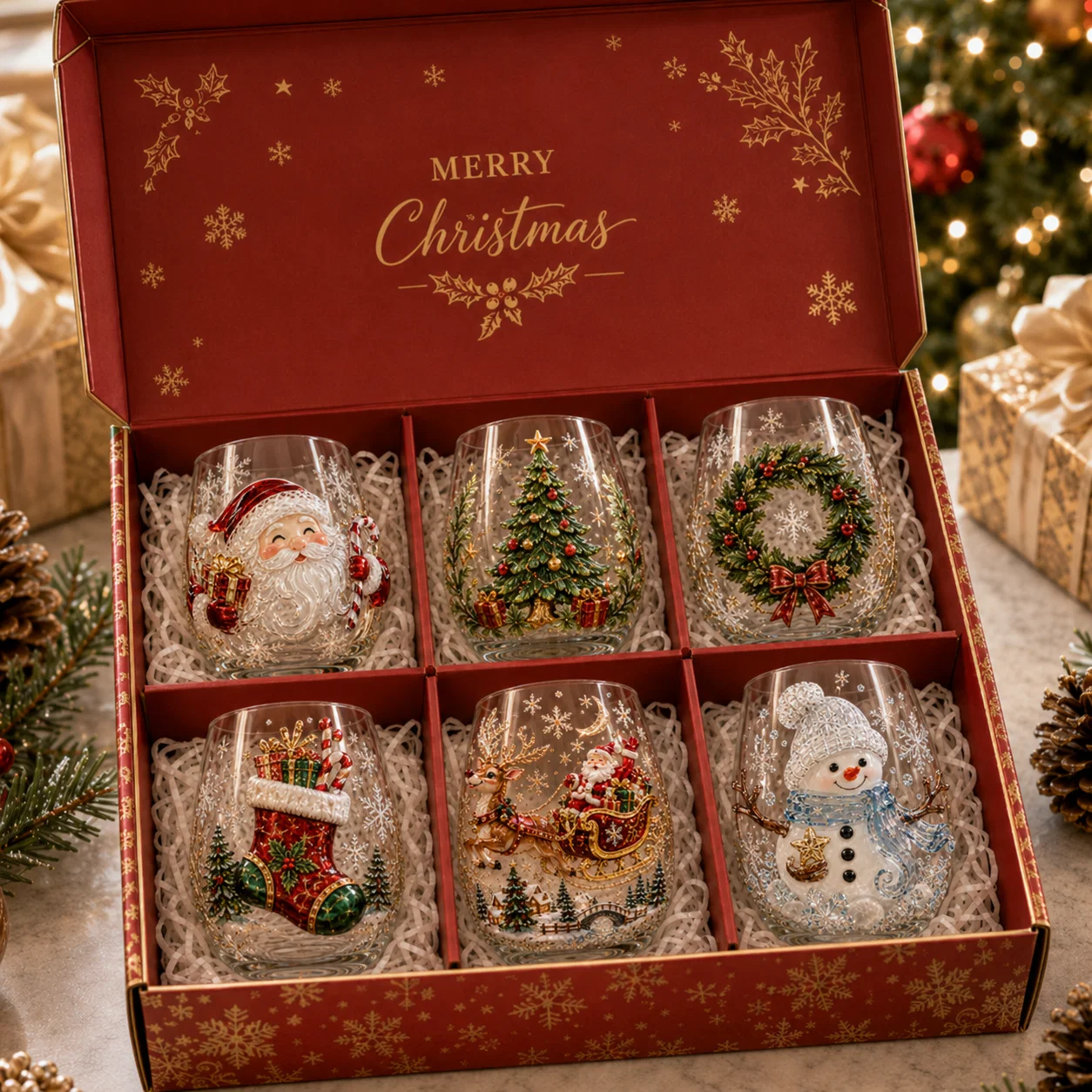 🎄✨Cup Collection Magical Christmas 3D Glass🎅