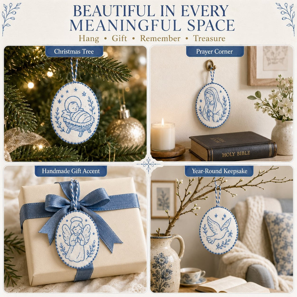 ⏳ 49% OFF – 🧵Beginner-Friendly DIY Heirloom Oval Embroidery Ornament Kit Collection | Complete Kit with All Tools & Step-by-Step Guide Included 💕