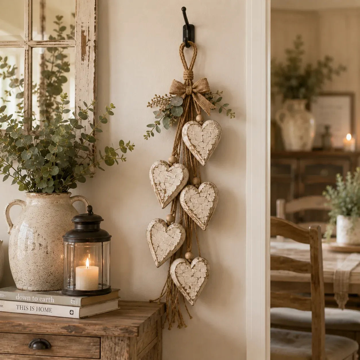 🍂🤎Hanging Heart Wall Decor -  💡A Cozy Touch For Your Home