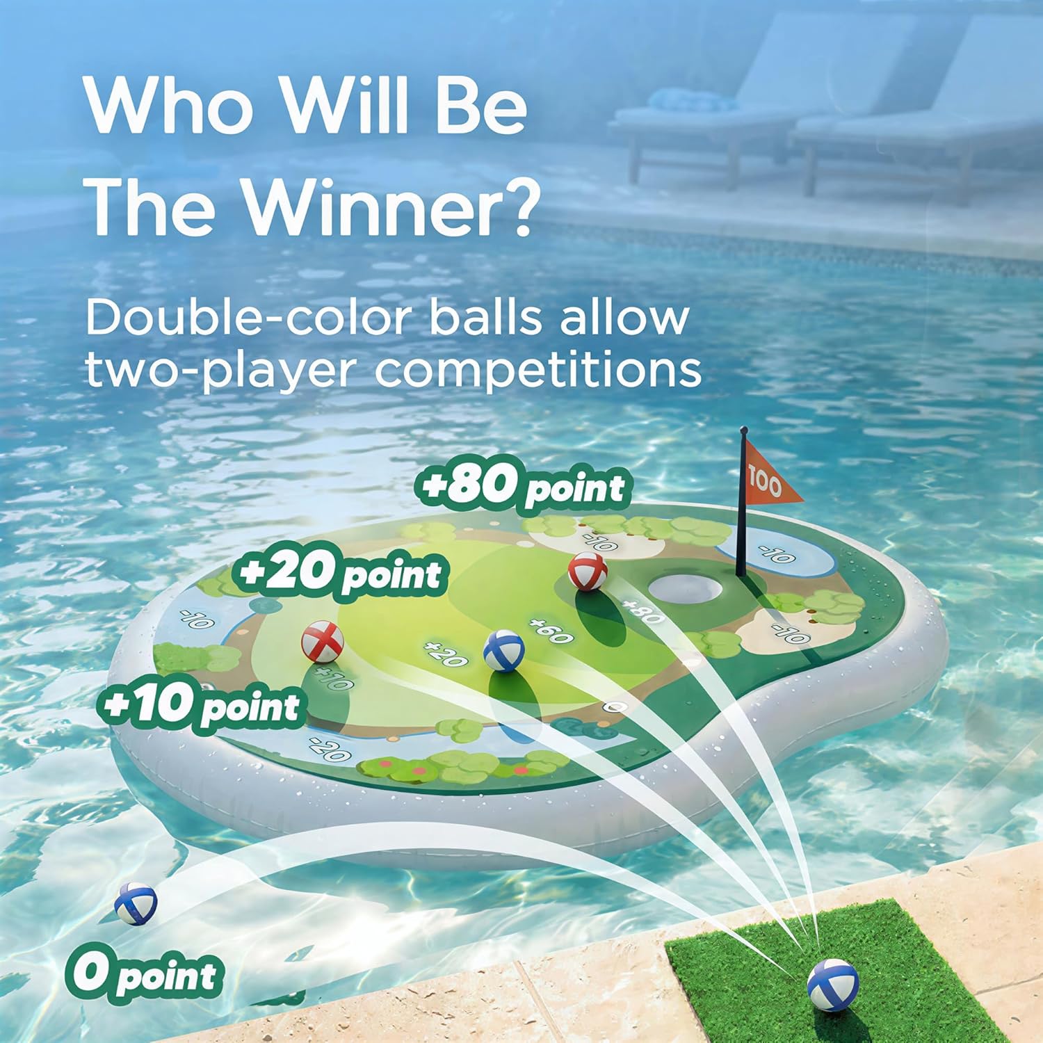 🔥Free Shippig🔥🔥⛳🤽Inflatable Golf Pool Toys, Fun Swimming Pool Game🤽
