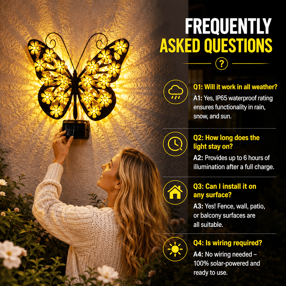 Beautiful Solar Metal Butterfly Garden Light