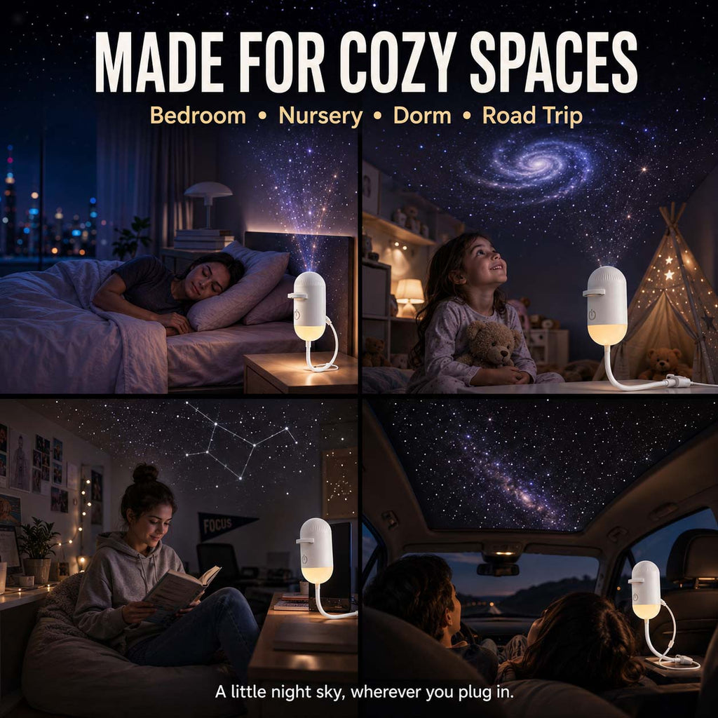 2-in-1 Galaxy Projector & Night Light, 360° Adjustable LED Space Galaxy Lamp, Milky Way Mood Lighting, HD Image Star