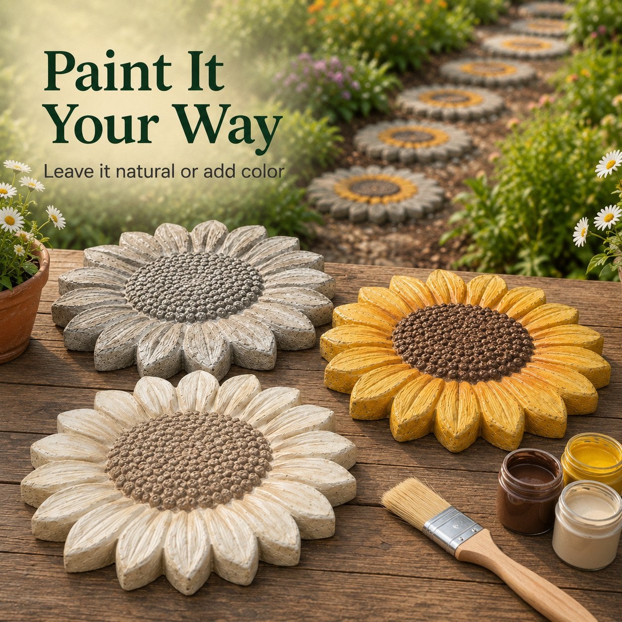 💥Last Day 49% OFF - 🌻 Reusable Sunflower Stepping Stone Mold