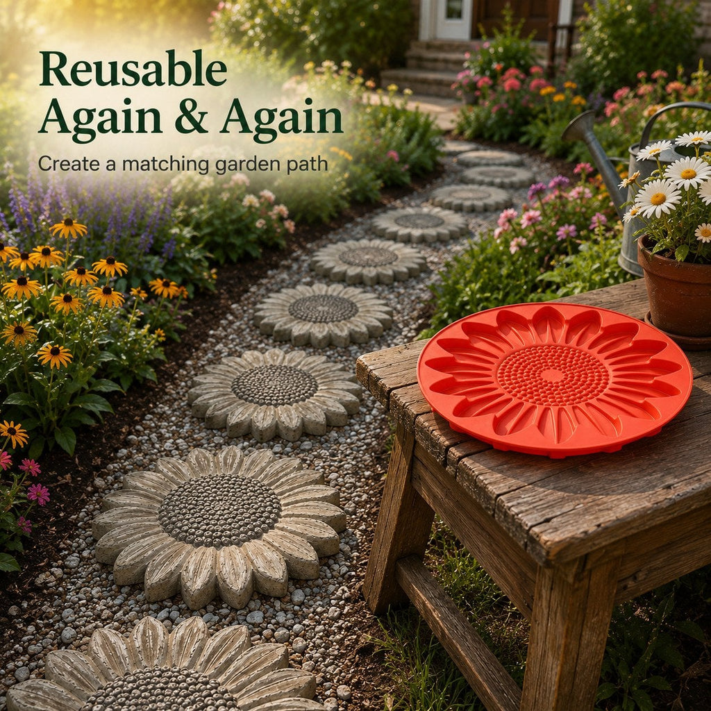 💥Last Day 49% OFF - 🌻 Reusable Sunflower Stepping Stone Mold