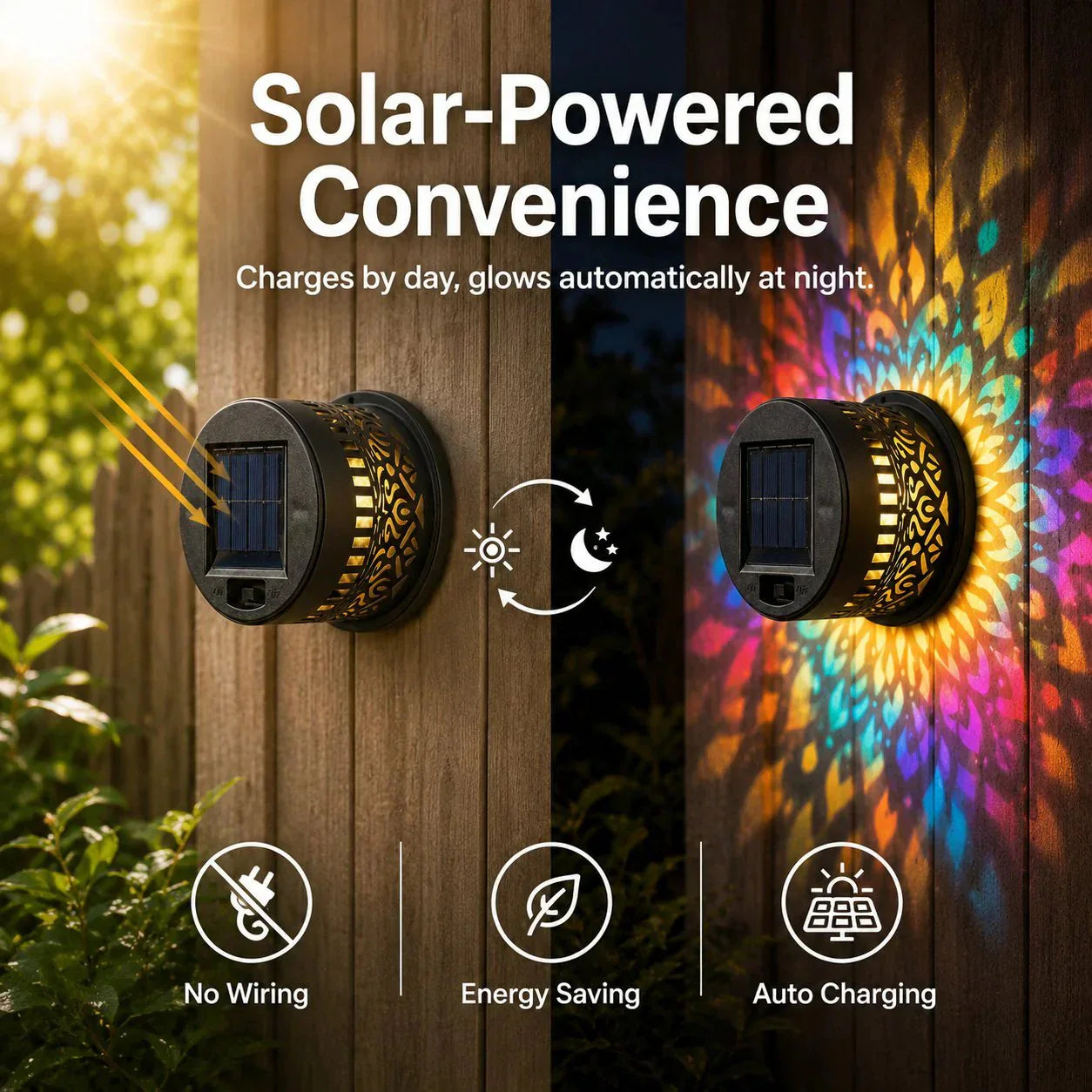 🌀💥Limited Sale - 49% OFF🌞💡Solar Mandala Wall Light Outdoor Garden Fence Projector Lamp Patio Ambient Decor