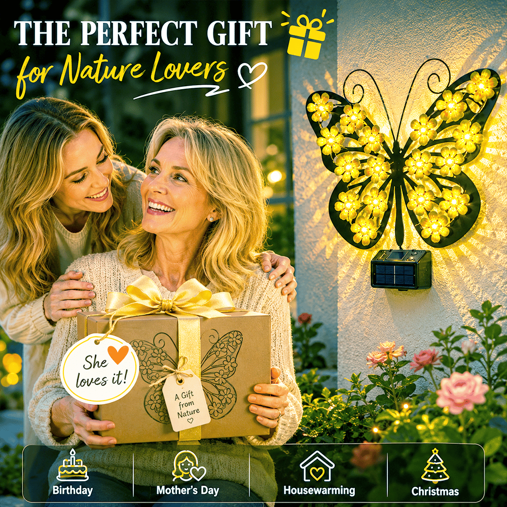 Beautiful Solar Metal Butterfly Garden Light
