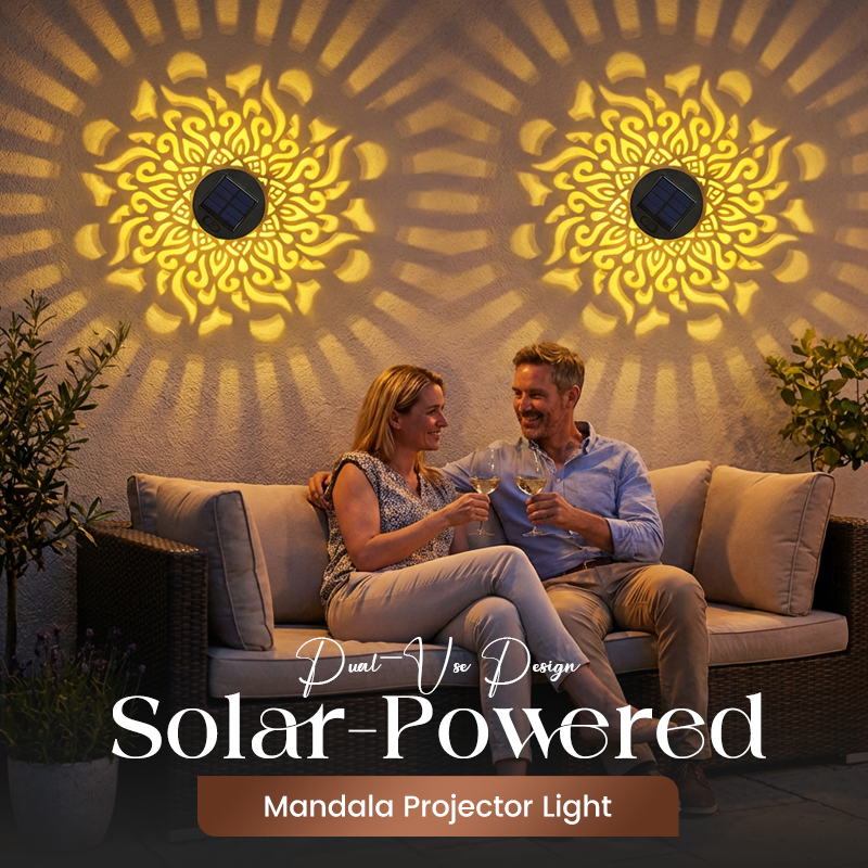 🌀💥Limited Sale - 49% OFF🌞💡Solar Mandala Wall Light Outdoor Garden Fence Projector Lamp Patio Ambient Decor