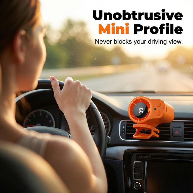 ❄️Summer cool-down deal⚡50K+ SOLD!🔥Joytutus Car Clip-On Fan – USB Rechargeable with LED Display, 360° Swivel, 100-Speed Stepless Cooling – Perfect Father's Day Gift 💨🎁