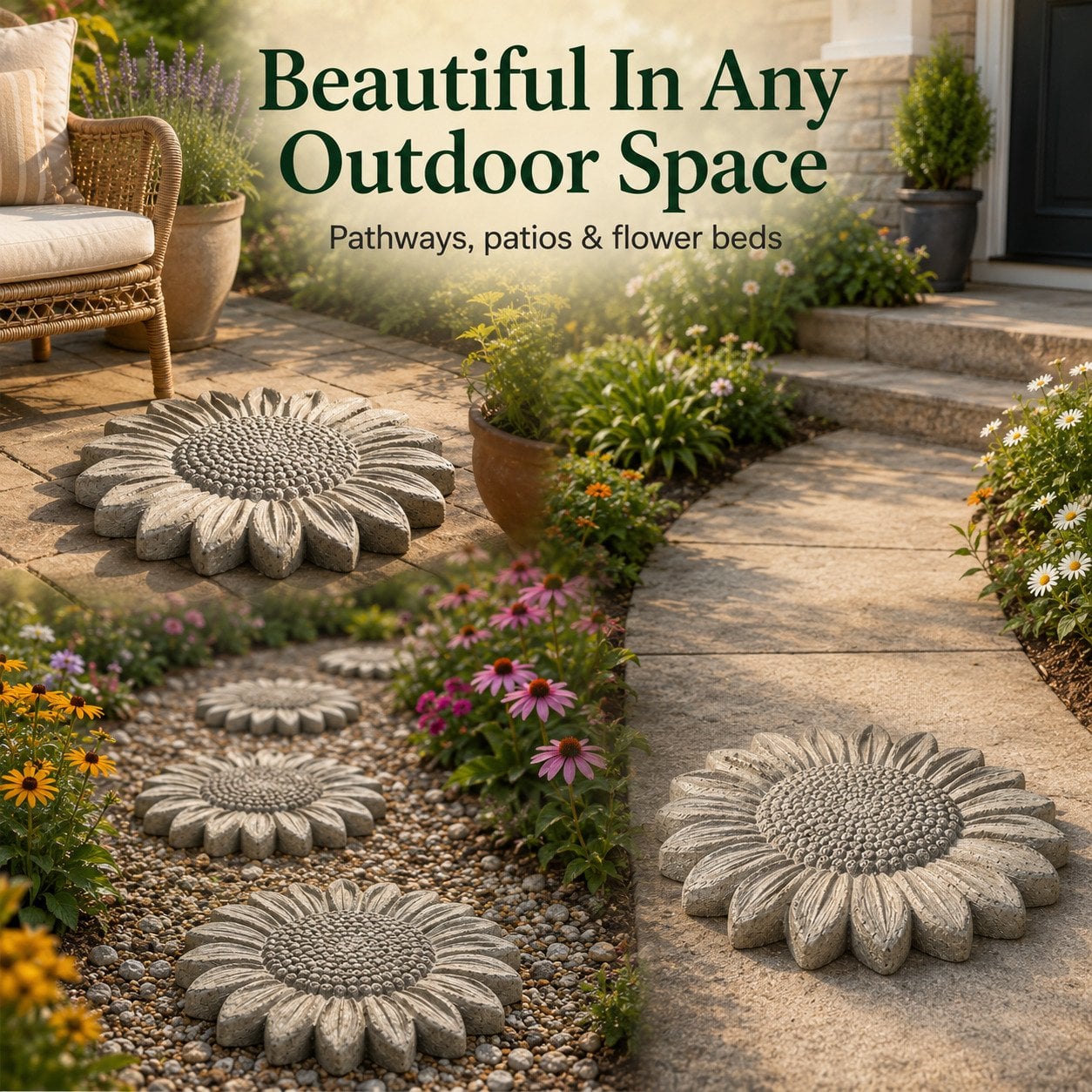 💥Last Day 49% OFF - 🌻 Reusable Sunflower Stepping Stone Mold