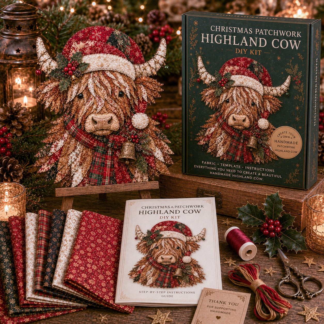 🔥LAST DAY 49% OFF - 🎄🎅Christmas Patchwork Fabric DIY Decor Kit
