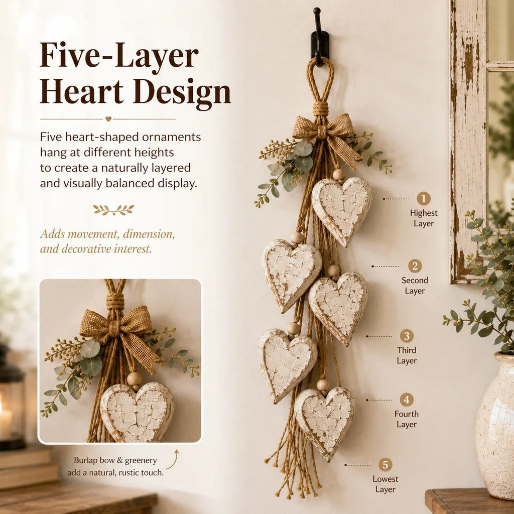 🍂🤎Hanging Heart Wall Decor -  💡A Cozy Touch For Your Home