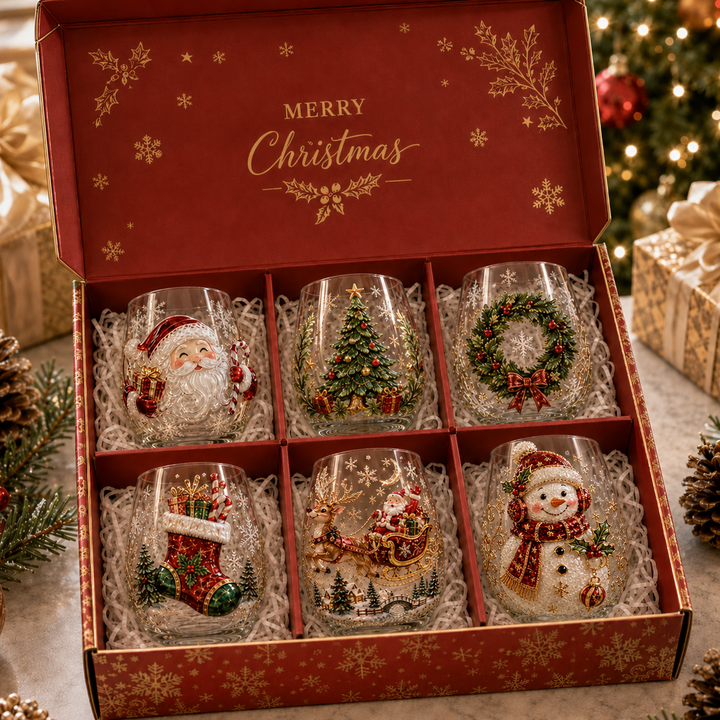 🎄✨Cup Collection Magical Christmas 3D Glass🎅